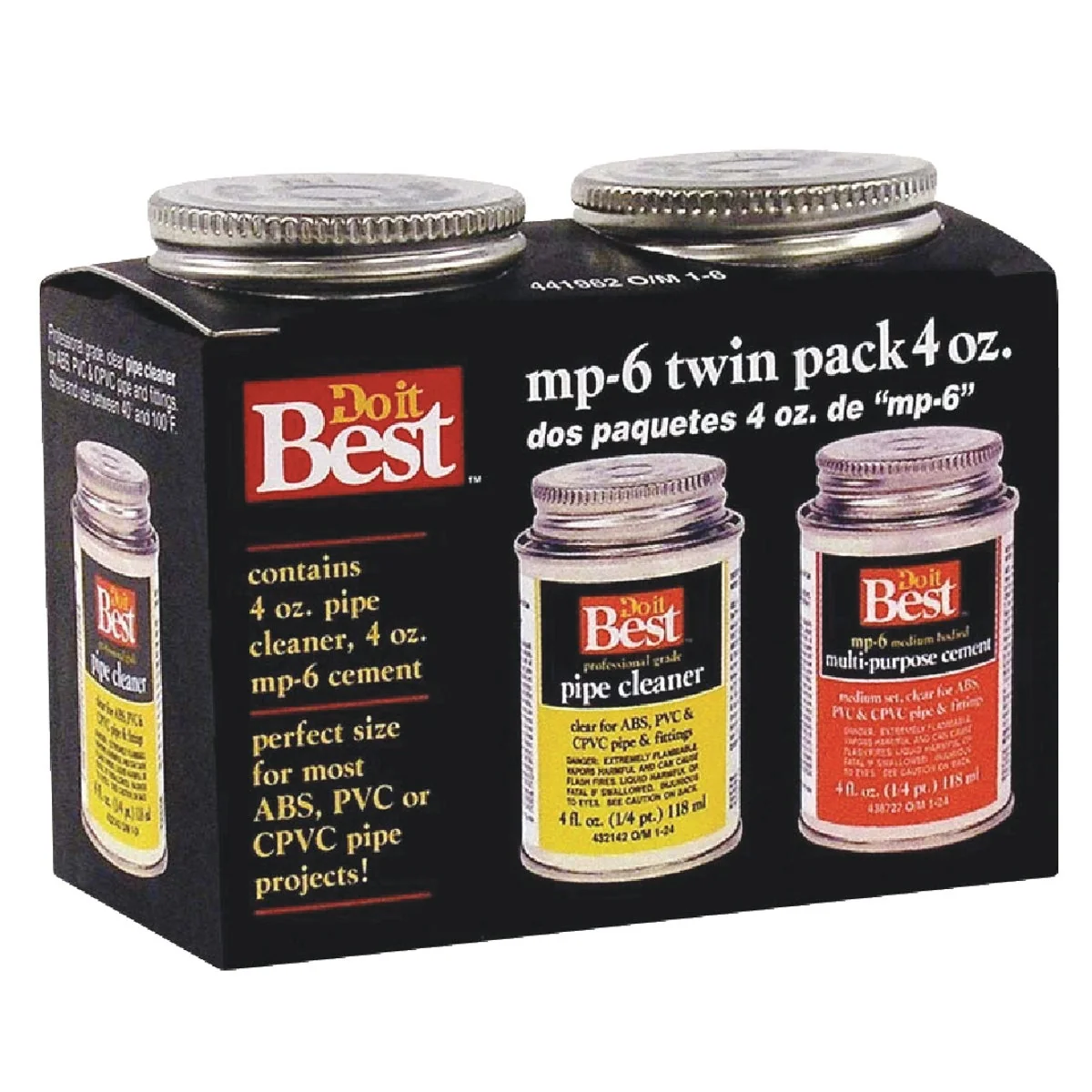 Functional Do it MP-6 Pipe Cleaner PVC Cement Kit 2 4 Oz. Cans High-End