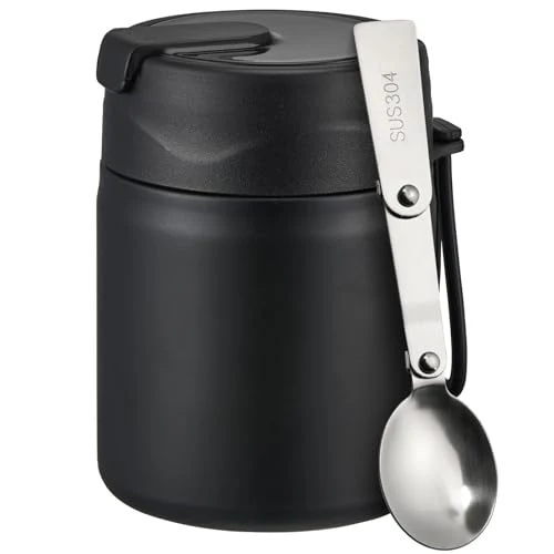 Safe 17oz Soup Thermo for Hot Food Kids Insulated Vacuum Food Jar with Stainless Steel Spoon Wide Mouth Thermo Leakproof Lunch Food Container Kids Hot Lunch Box Luxury