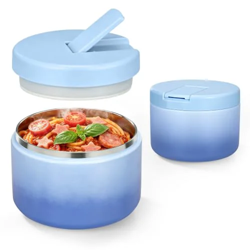 Crafted 12oz Insulated Vacuum Food Jar with Buckle Lid Wide Mouth Soup Thermo for Hot Food Kids Leakproof Stainless Steel Lunch Container Modern