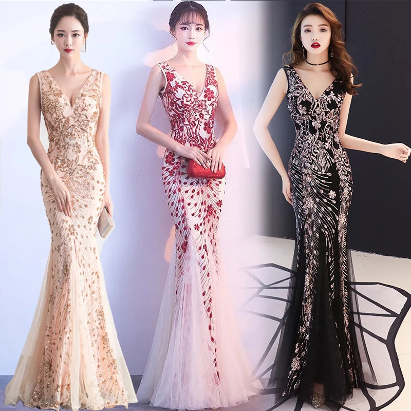 Trendy Long fishtail dress Pure