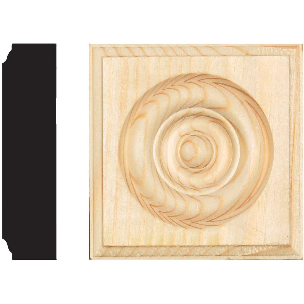 Expertly Made House of Fara 7 8 In. x 3-1 2 In. Unfinished Pine Rosette Breathable