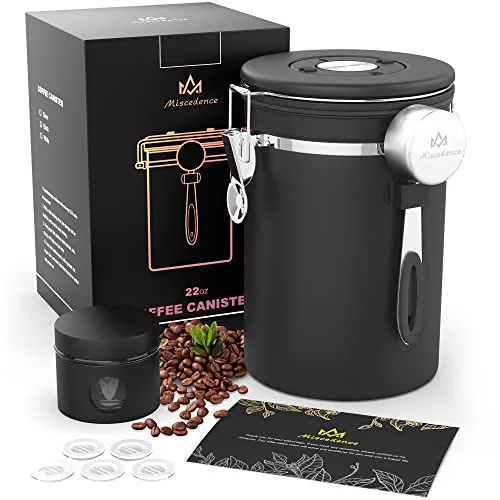 Original Coffee canister set for ground coffee with Date Tracker Travel Coffee jar Solid