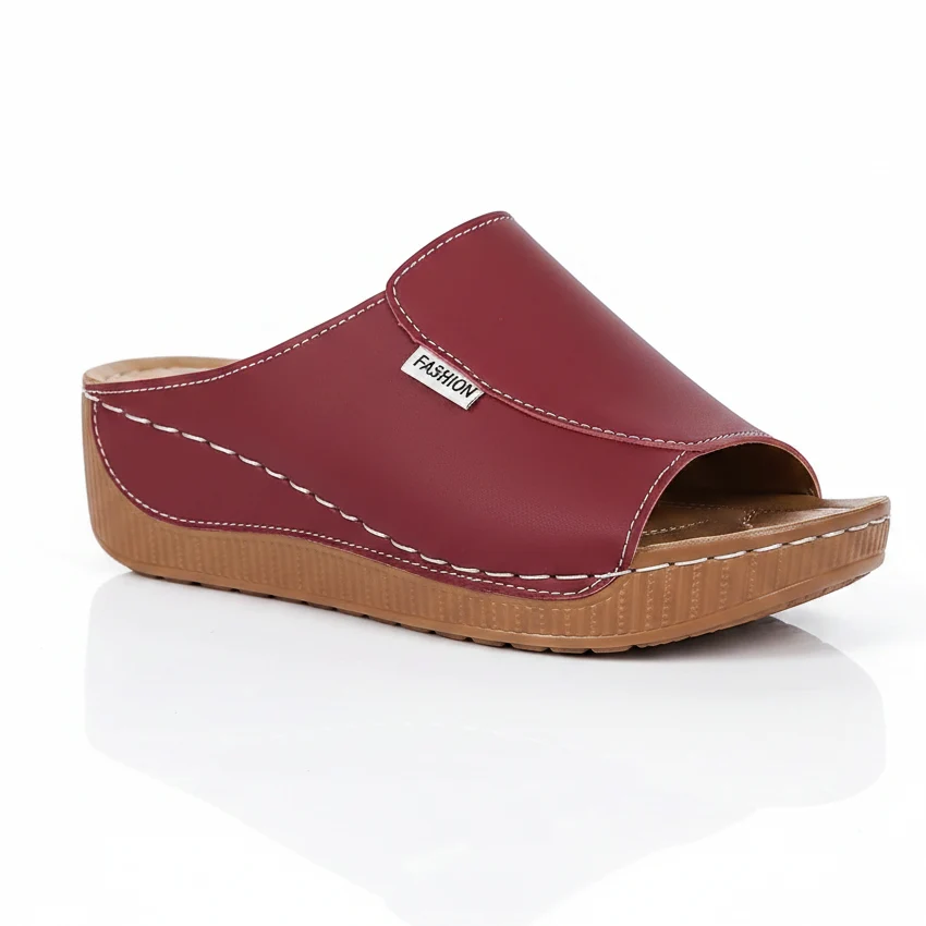 Authentic Women's Platform Wedge Slide Sandals Open Toe Summer Beach Shoes Casual