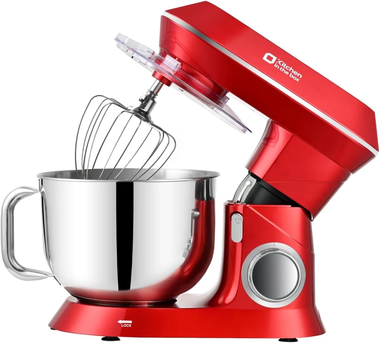 Authentic Kitchen in the box Stand Mixer 900W 7.5QT Kitchen Electric Mixer 6-Speed Tilt-Head Food Mixer for Baking with Dough Hook Wire Whip Beater Red Clean