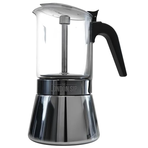Sustainable Glass and Stainless Steel Stovetop Espresso Maker Environmentally Friendly