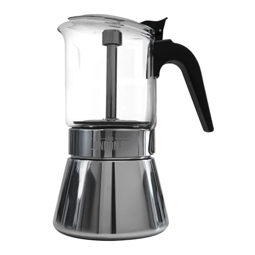 Classic Glass and Stainless Steel Stovetop Espresso Maker Moka Pot Italian Coffee Percolator Flexible
