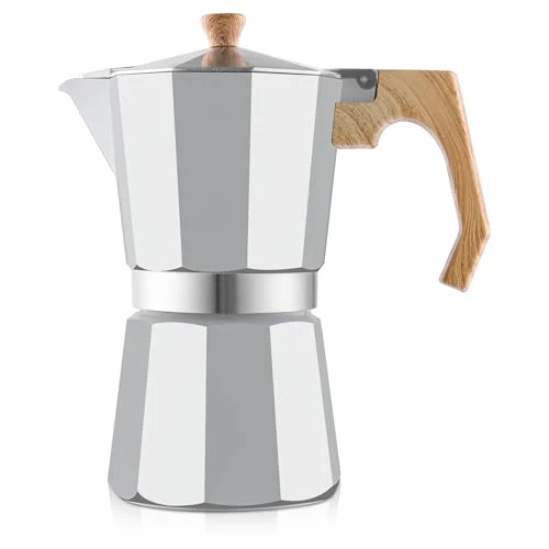 Long-Lasting Stovetop Espresso Maker Aluminum Moka Pot 9 Espresso Cup Certified