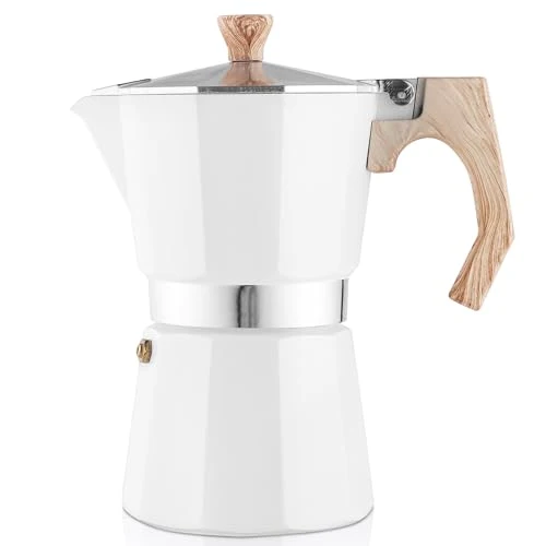 Professional Stovetop Espresso Maker Aluminum Moka Pot 6 Cups Cuban Coffee Maker Stovetop Coffee Maker Moka Italian Espresso 6 Count Next-Generation