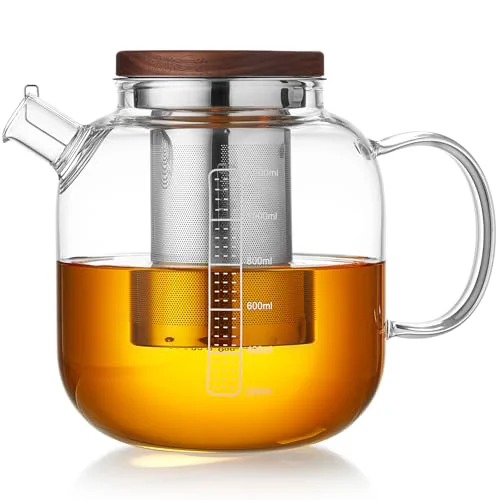 Specialty Glass Teapot With Stainless Steel Infuser 1200ml Easy-to-Use