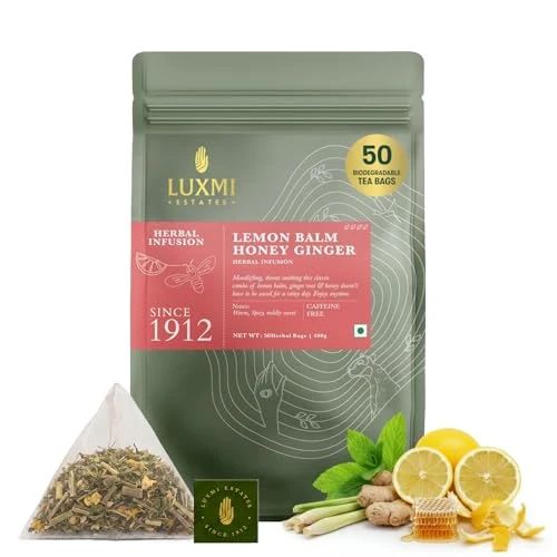 Next-Generation Estates Lemon Balm Honey Ginger Herbal Tea 50 Count Stylish