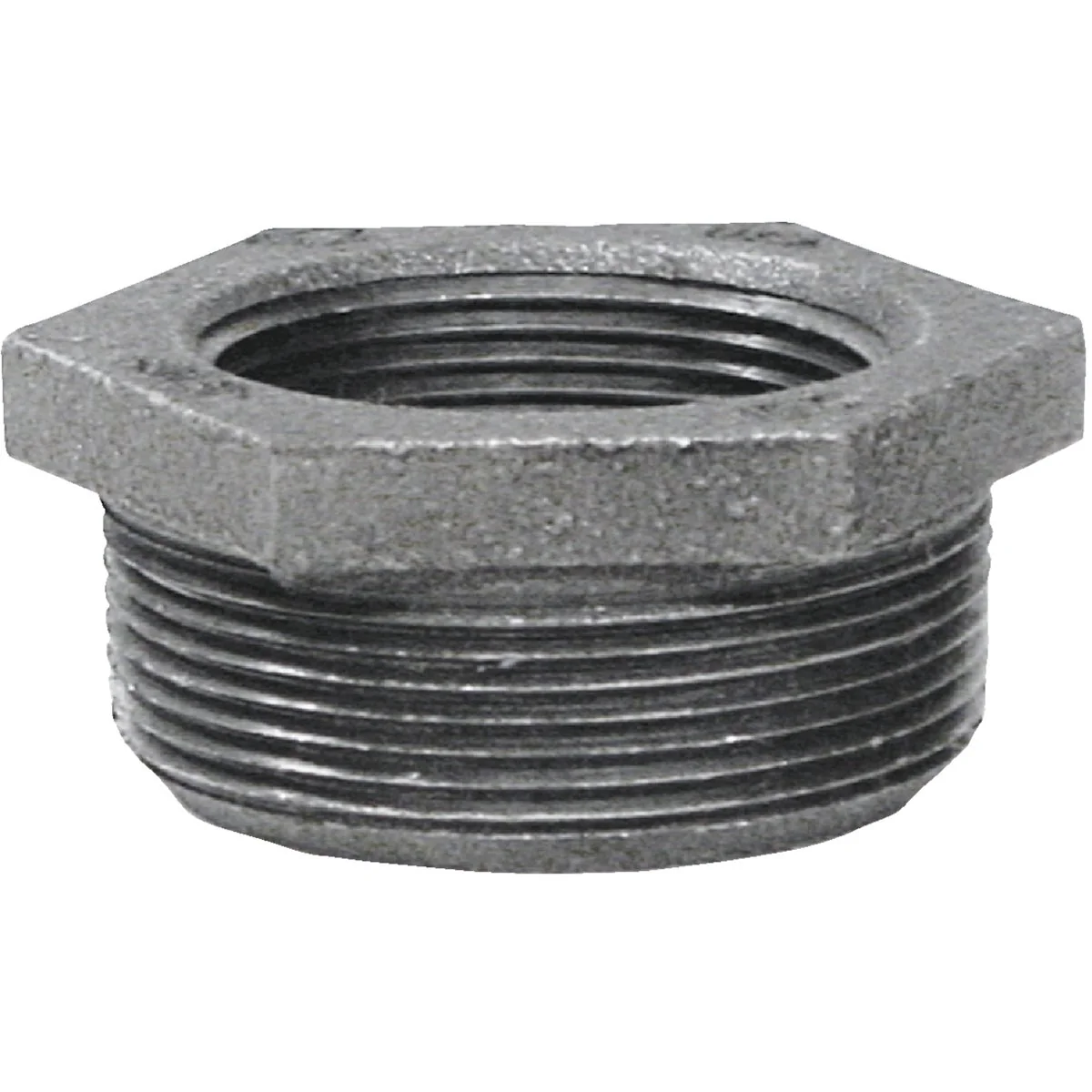 Dependable Anvil 1-1 2 In. x 1-1 4 In. Hexagon Black Iron Bushing Flexible