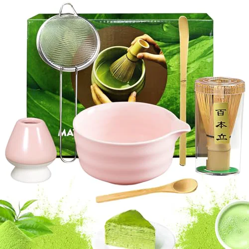 Advanced Matcha Set 6 Pcs Matcha Whisk Set with 20 oz Bowl Versatile