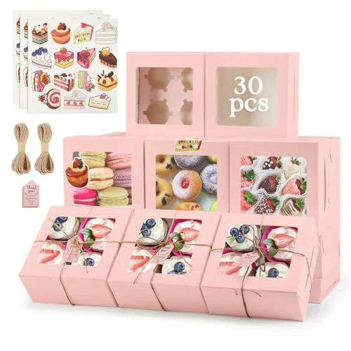 Reliable Cupcake Boxes with Window 30 Count World-Class