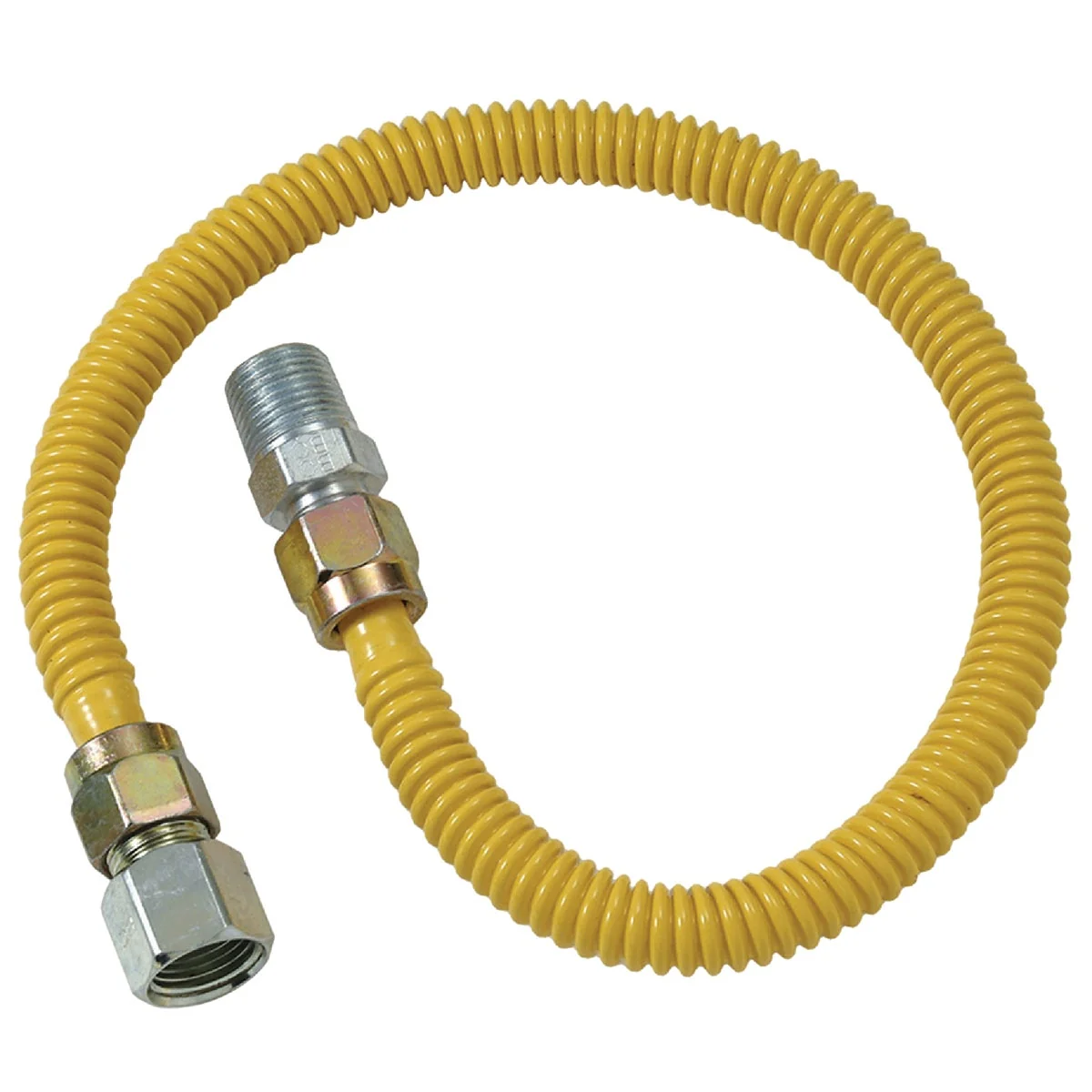 Fine Crafted Dormont 1 2 In. OD x 60 In. Coated Stainless Steel Gas Connector 1 2 In. FIP x 1 2 In. MIP Tapped 3 8 In. FIP Exclusive