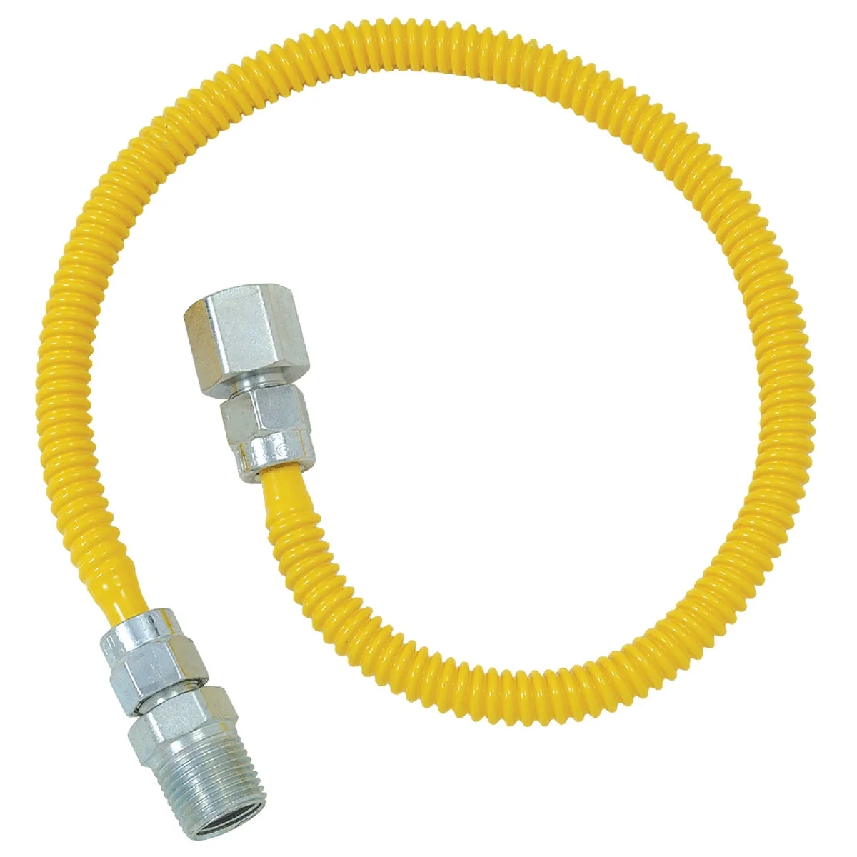 Premium Dormont 3 8 In. OD x 24 In. Coated Stainless Steel Gas Connector 1 2 In. FIP x 1 2 In. MIP Tapped 3 8 In. FIP Reusable