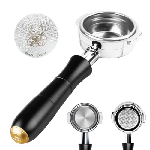 Next-Generation 58mm Bottomless Portafilter with Anodized Aluminum Handle for E61 Soft