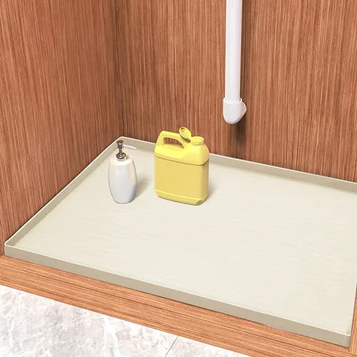 Relaxed Waterproof Silicone Under Sink Mat 28'' x 22'' Shelf Liner for Kitchen and Bathroom Expertly Made