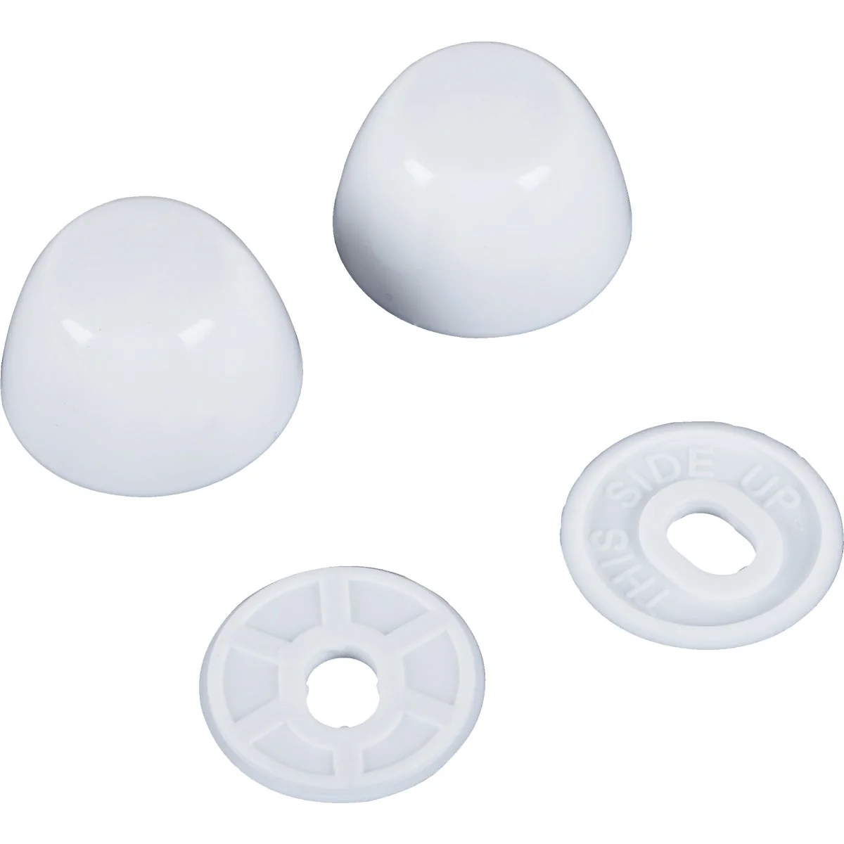 High-End Do it White Plastic Toilet Snap-On Bolt Caps 2-Ct. Stylish