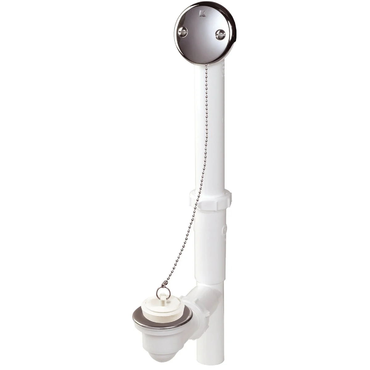 Comfortable Do it Plastic Bath Drain with Polished Chrome Trim and Chain and Stopper Fashionable
