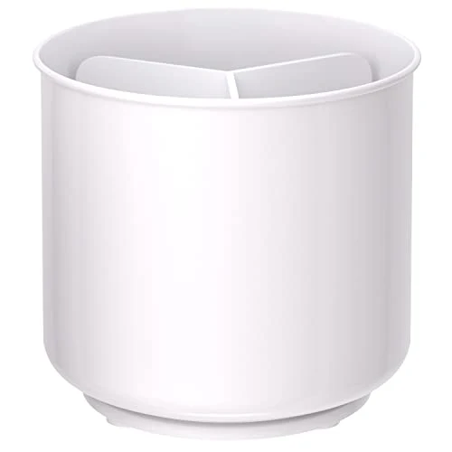 Verified Jumbo XL Rotating White Plastic Utensil Holder Caddy with Sturdy No Proven