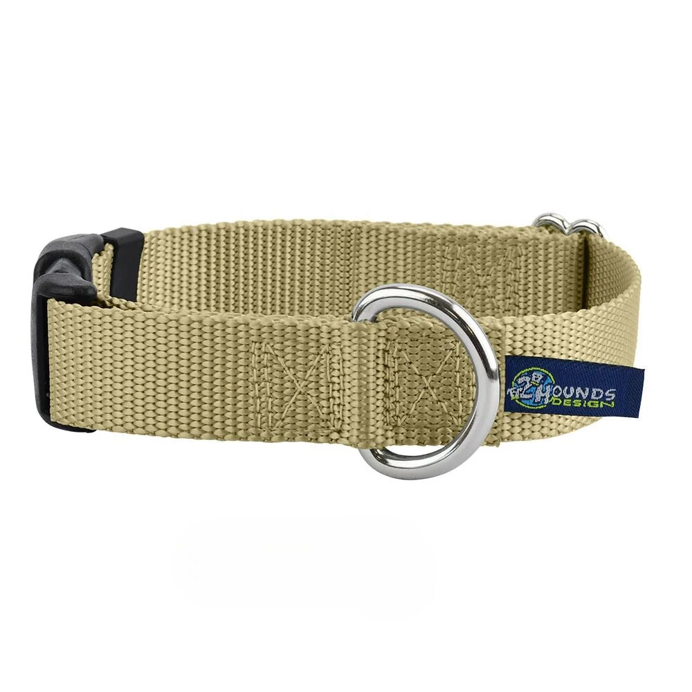 Authentic 5 8″ and 1″ Tan Nylon Dog Collar Prestigious