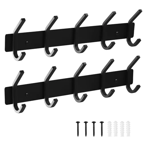 Genuine Wall Hooks Heavy Duty Aluminum Towel Hooks for Hanging Coat 2 Count Long-Lasting