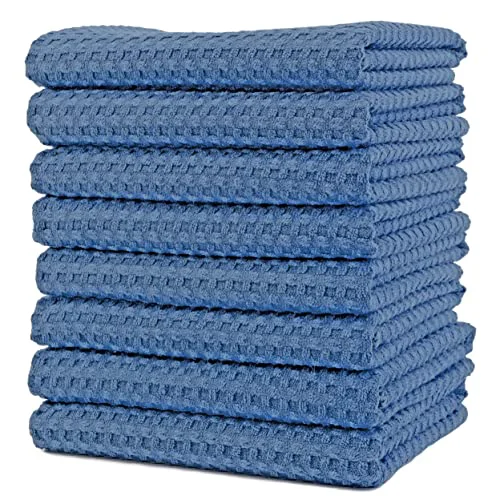 Safe 380 GSM Microfiber Waffle Kitchen Dish Tea Towel 8 Count Unique