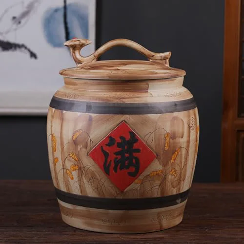 Breathable Ceramic Rice Storage Container Sealed Rice Bucket Powerful