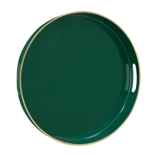 World-Class 13 Dark Green Decorative Tray Elegant