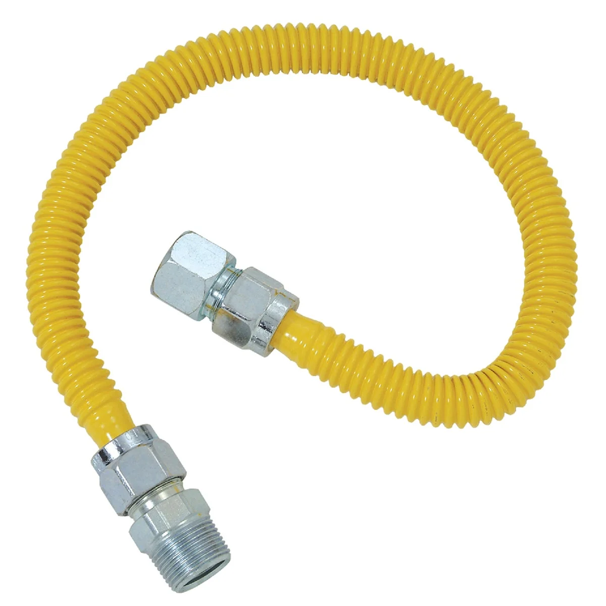 Traditional Dormont 5 8 In. OD x 48 In. Coated Stainless Steel Gas Connector 3 4 In. FIP x 3 4 In. MIP Tapped 1 2 In. FIP Pure