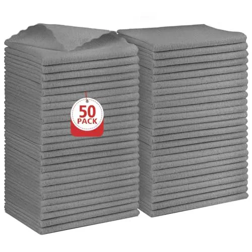 Safe Microfiber Cleaning Cloth Bulk 50 Count Professional