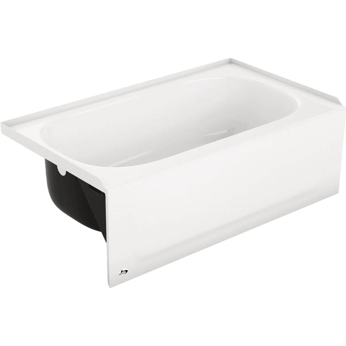 Smart Briggs Pendant 46-1 2 In. L x 27 In. W Left Drain Bathtub in White Fine