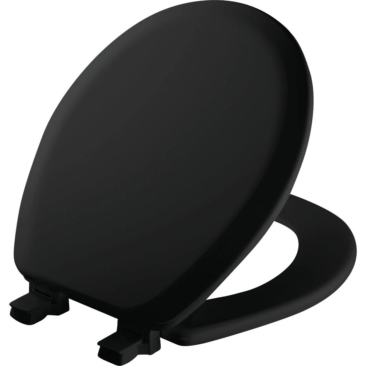 User-Friendly Mayfair Advantage Round Closed Front Black Wood Toilet Seat Easy-to-Use
