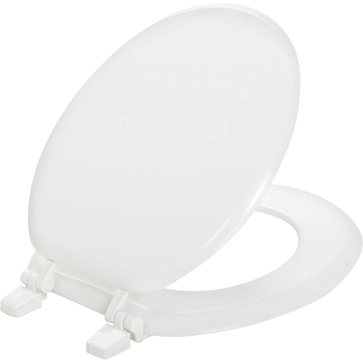 Sophisticated Mayfair Round Closed Front White Wood Toilet Seat Minimalist