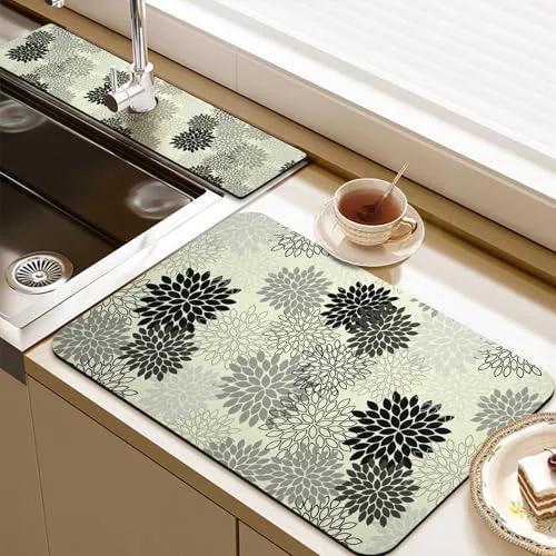 First-Class 24.5 x 15.5 Dish Drying Mat 24 x 5.5 Sink Splash Guard Consistent