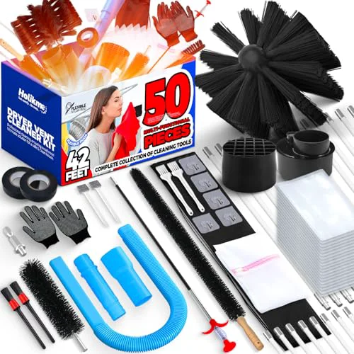 Professional 42FT Dryer Vent Cleaner Kit 50Pcs Trendy