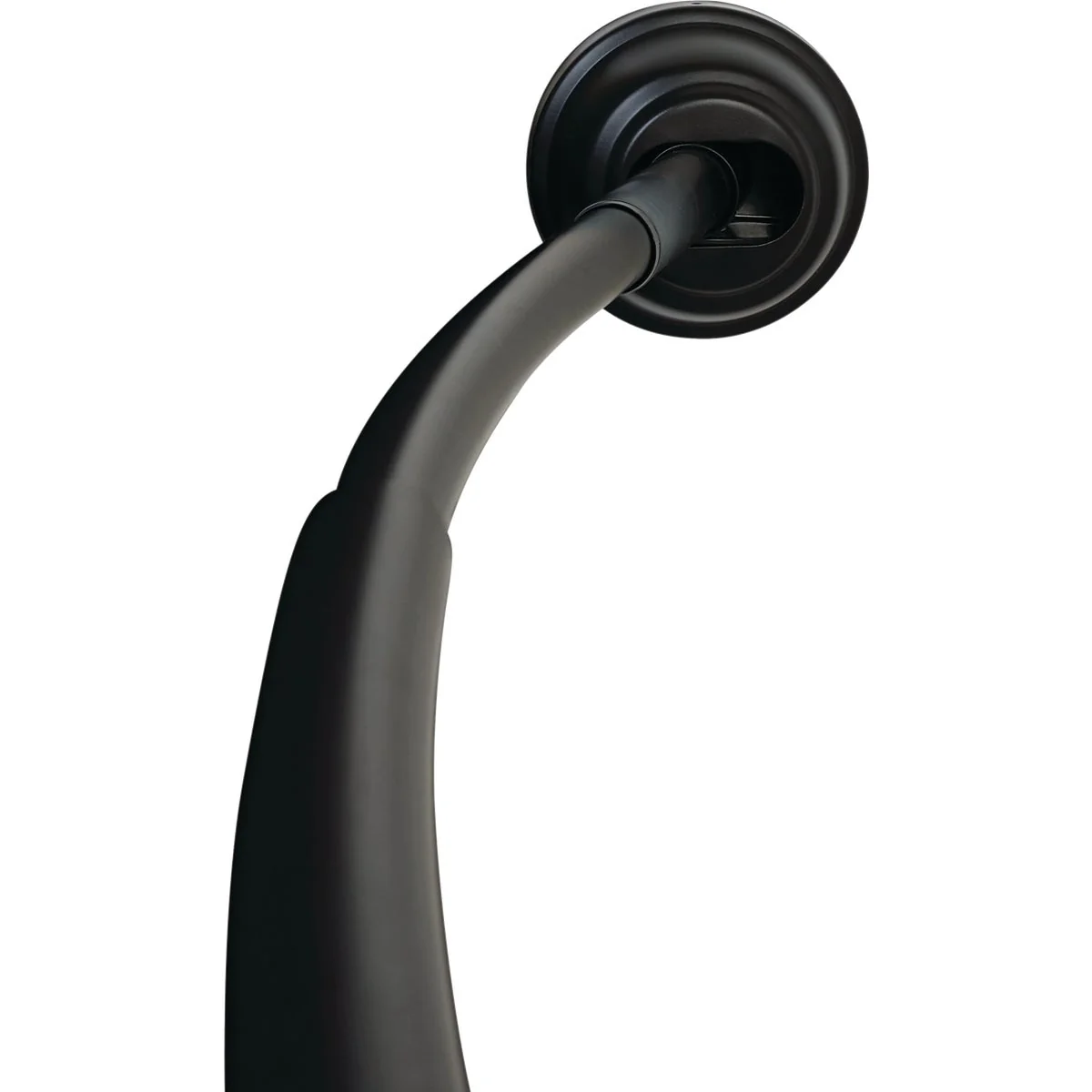 Eco-Friendly Zenith Zenna Home Rust 50 In. to 72 In. Adjustable Fixed or Tension Curved Shower Rod in Matte Black Genuine
