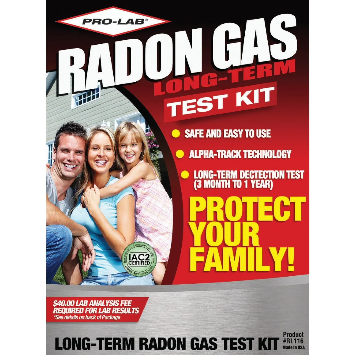 Practical Pro Lab Long-Term Radon Test Kit Solid