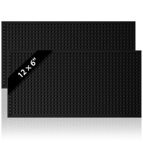 Efficient 6 Pcs Bar Mat 6 X 12 Inch Black 6 Count Functional