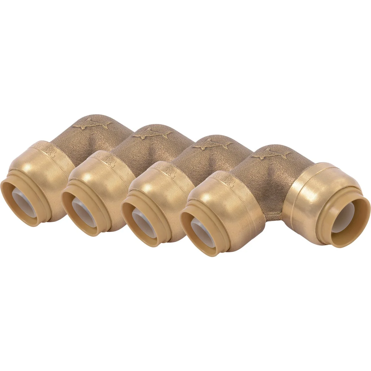 Convenient SharkBite 1 2 In. x 1 2 In. 90 Deg. Push-to-Connect Brass Elbow 1 4 Bend 4-Pack Sophisticated