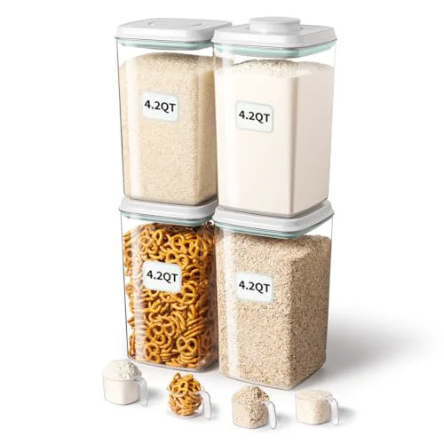 Exceptional Airtight Food Storage Container with Pop Lid 130ml Scoop 4 Count Trendy