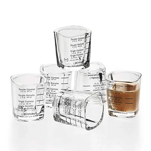 Outstanding Espresso Shot Glass Liquid Heavy Sturdy Glass Shot Glasses Measuring cup Wine Glass 6 Pack 2oz 6 Count Original Design