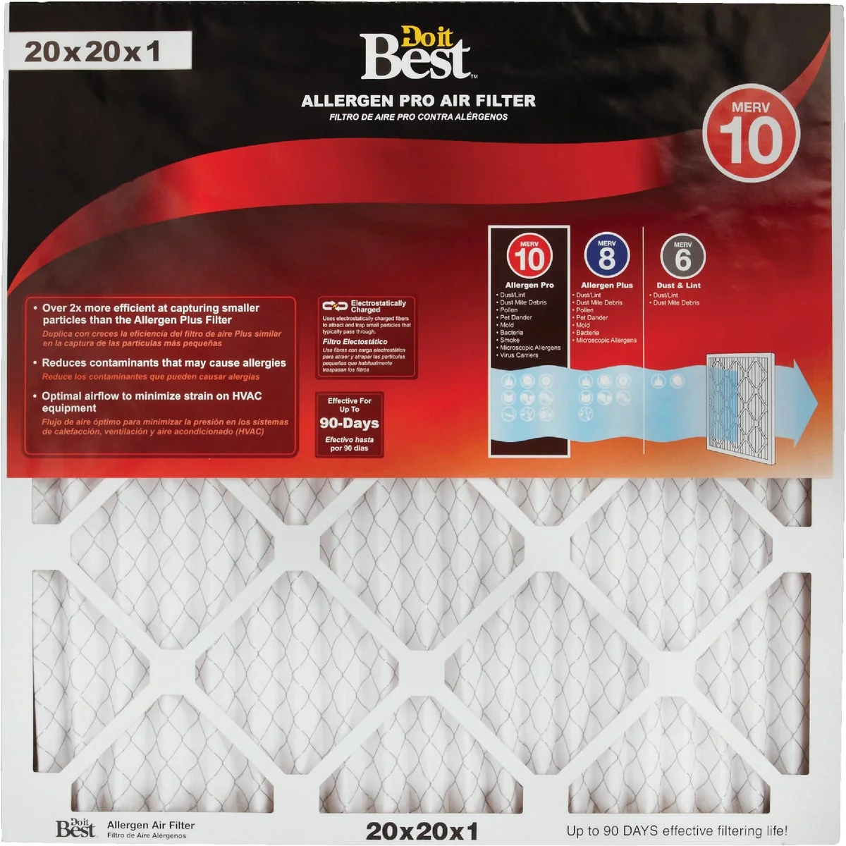 Proven Do it 20 In. x 20 In. x 1 In. Allergen Pro MERV 10 Furnace Filter Modern