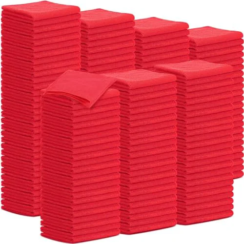 Efficient 100 Pack 12'' x 12'' Microfiber Cleaning Cloths Reusable Cleaning Rags Bulk Microfiber Towels Softer Highly Absorbent Washcloths for House Kitchen Car Window Reliable