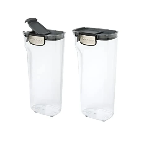 High-Quality International ProKeeper Clear Plastic Airtight Food Baker's Kitchen Storage Organization Container Canister Set with Magnetic Accessories 2 Count Healthy