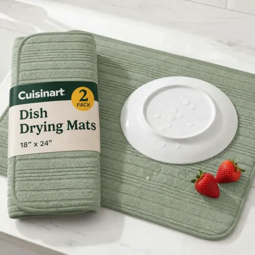 Elite Cuisinart Dish Drying Mat for Kitchen Counter 2 Count Modern