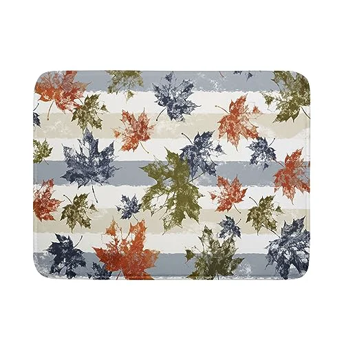 Sustainable Autumn Colorful Maple Leaves Dish Drying Mat for Kitchen Counter Healthy