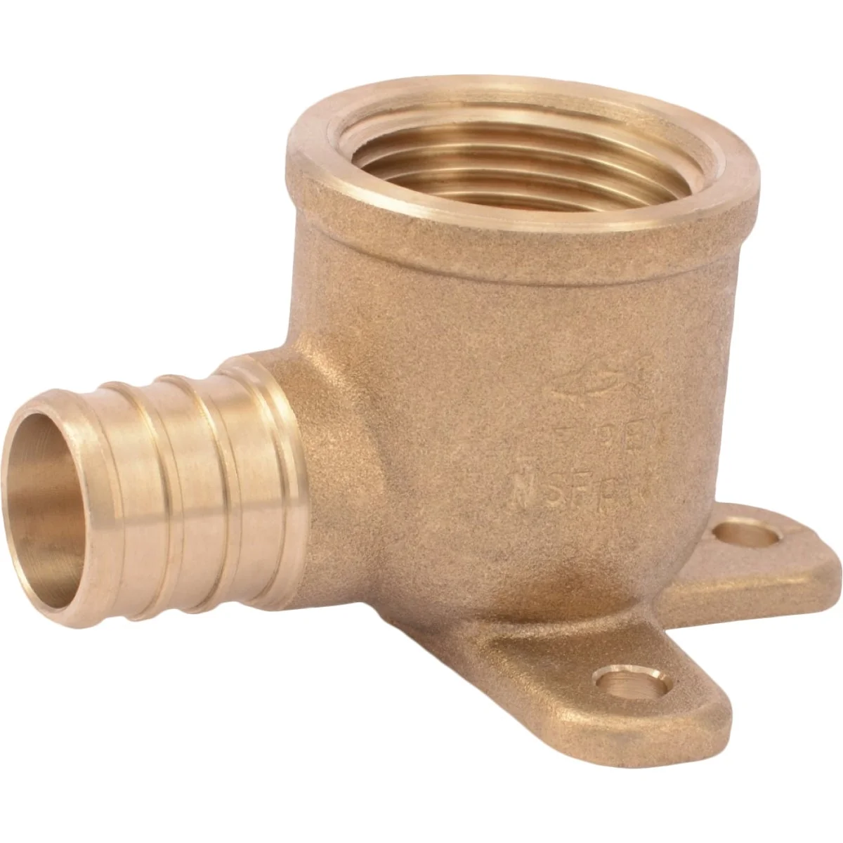 Durable SharkBite 3 4 In. CF x 3 4 In. FPT Barbed 90 Deg. Drop Ear Brass Elbow 1 4 Bend High-Quality