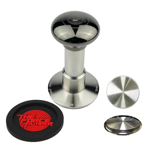 High-End 53.00mm Flat Distribute Set Black Mirror Jellyfish AL Handle Coffee Tamper Soft