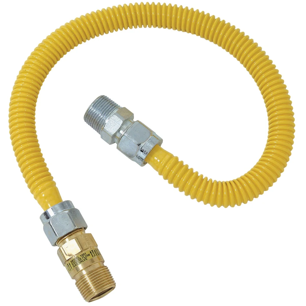Enhanced Dormont 5 8 In. OD x 48 In. Coated Stainless Steel Gas Connector 1 2 In. MIP Tapped 3 8 In. FIP x 1 2 In. MIP SmartSense Artisan